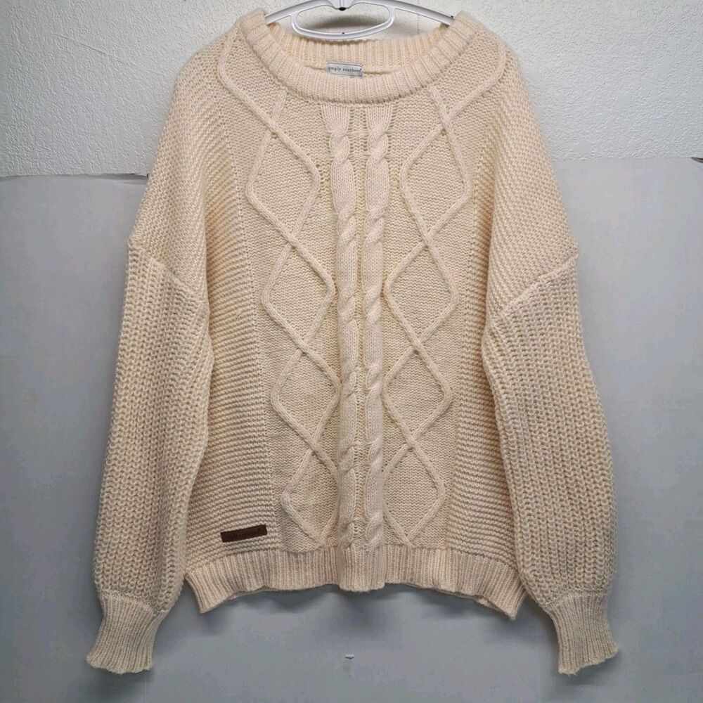 Simply Southern Ivory Cable Knit Sweater Women’s Size 2XL